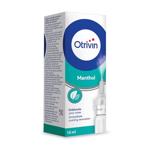 Otrivin 0.1% Menthol Nasal Spray for Unblock Nose with Cooling Sensation 10 ml