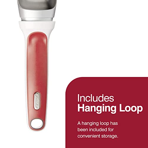 Zyliss Right Scoop - Balanced Metal Ice Cream Scoop Set - Ergonomic Handle - Red #TOP4
