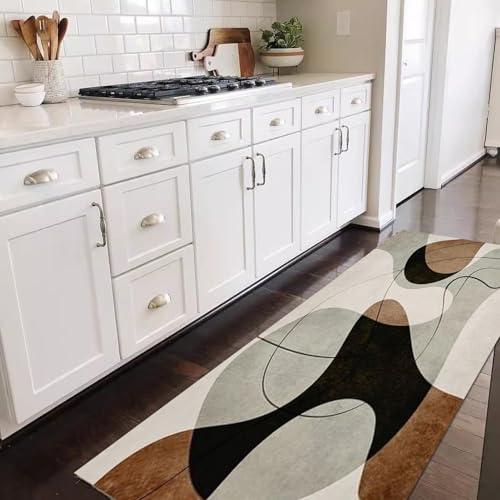 �􉽊w�͗l �u���E���A�u���b�N�A�x�[�W���A�O���[�� �z�[���f�R���[�V���� �����i�[�J�[�y�b�g �v���C���[�� �����h���[ �L�� �L�b�`�� ���� �ו������i�[���O 60x500cm(80×200cm)