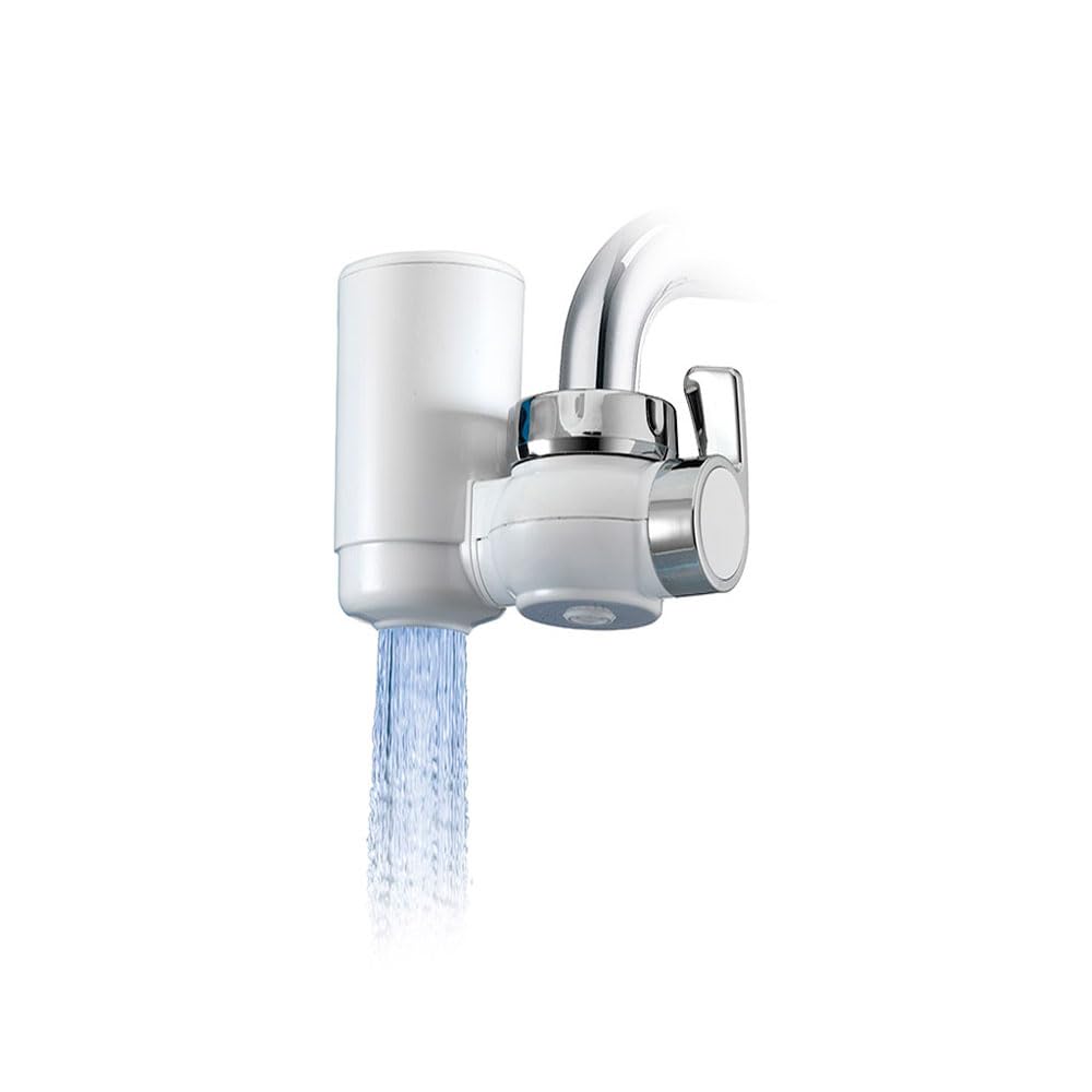 Laica RK10A Genova - Filtro Hydrosmart Fabricado en Italia, 900 Agua filtrada, adaptadores para Grifo incluidos y Botella de Acero Inoxidable de Regalo de 0,5 l, Blanco/Cromado