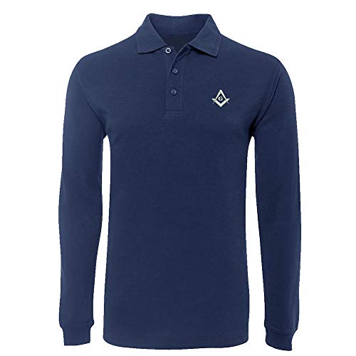 Polo for Masonic Embroidered Long Sleeve Polo Shirt Embroidery Mens Shirts