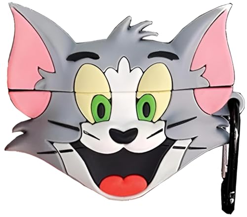 Image of Silicone Case Compatible for Apple Airpods 4 (2024) Cute Design for AirPods 4 with Active Noise Cancellation (ANC) with Keychain Hook Shockproof Protective Case (Cat)