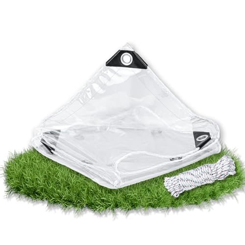 Lona transparente de PVC con ojales impermeable y resistente de 2x2 metros 2