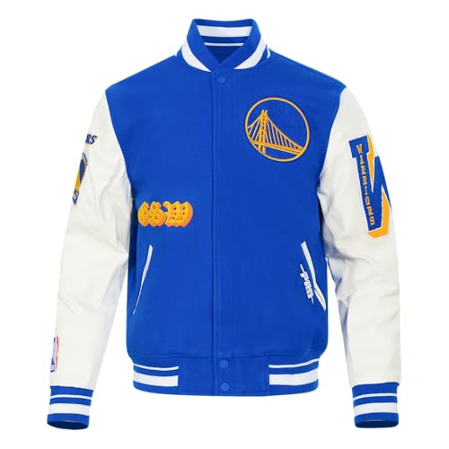 Pro Standard Mens NBA Golden State Warriors Old English Varsity Jacket