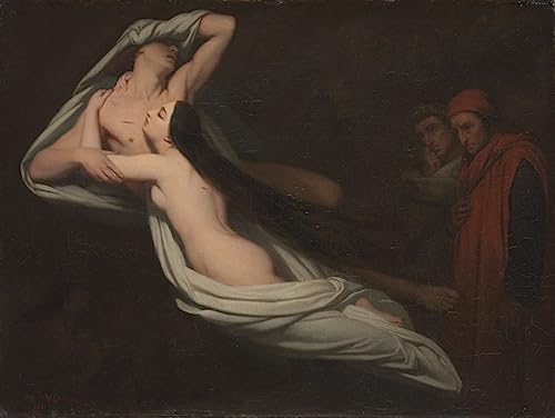 Affiche Peinture Dante et Virgile Ary Scheffer Décoration Murale Salon 60x90cm