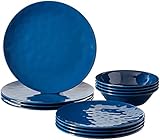 geschirr kobaltblau Lieferumfang: je 4 Speiseteller: 26,7 cm, Salat-/Dessert-Teller, 19,1 x 5,1 cm, Allzweck-Schüsseln