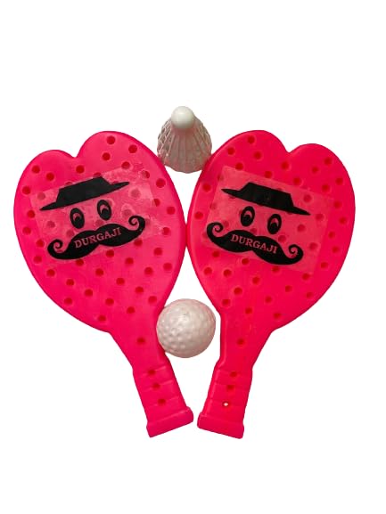 Vidhyapati Badminton Plastic Dil Ping Pong Racket for Kids - Pink (Pack of 1) Product | Indoor & Outdoor Games | Age 1+-image-48
