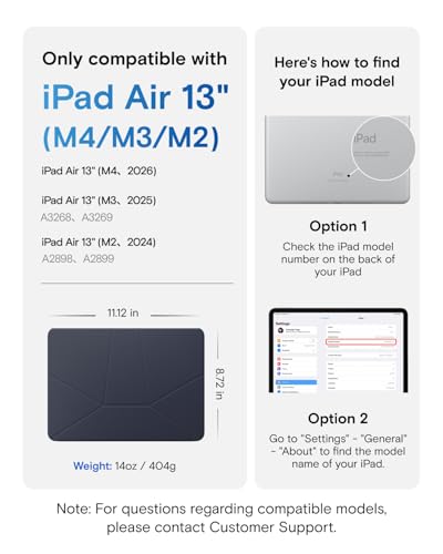 Image of MOFT Dynamic Folio Case for iPad Air 13-inch (M3 2025 / M2 2024),Silm Magnetic Stand Case with 20+ Viewing Angles, Auto Wake /Sleep,Ultra Thin, Navy Blue