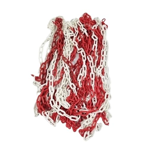 Chaîne d'avertissement en plastique PE rouge et blanc 6mm pour balisage
