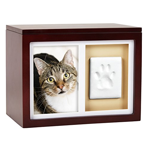 Pearhead Dog or Cat Personalized Memory Box Keepsake, Pet Urn, Espresso, 41406