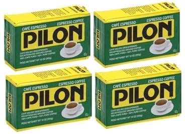 Café Pilon Decaffeinated Espresso Ground Coffee, 10-Ounce (Pack of 4)