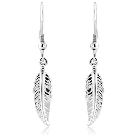 Trink Brand Sterling Silver Angel Feather Drop Earrings Cover
