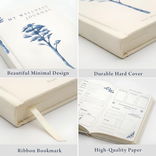 Image of 60-Day Guided Journal - Undated Wellness & Gratitude Planner - Daily Reflection Prompts, Habit Tracker, Mood Tracker - A5 Hardcover, 130 GSM Paper - A Thoughtful Gift for Mindful Living (Blue)