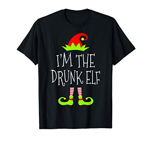 I'm The Drunk Elf Matching Family Christmas Holidays Gift Maglietta