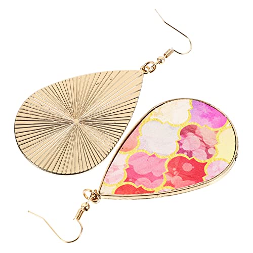 FRCOLOR 1 Par colgante de lágrima fiesta oro Pendientes para mujeres Pendientes colgantes para mujeres cuelga pendientes aretes de mujer bonitos pendientes Lindos aretes para niñas cuero