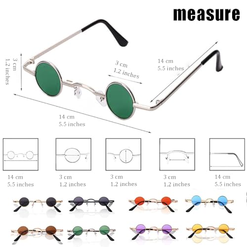 Funny Round Kids Party Sunglasses Bulk,Hippie Cool Party Sun Glasses for Adults and Kids,Baby Sunglasses,8 Pairs2