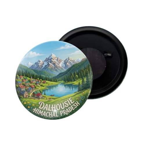 Image of dhcrafts Fridge Magnet Multicolor Himachal Pradesh Dalhousie Himachal Pradesh Glossy Finish Design Pack of 1 (58mm)