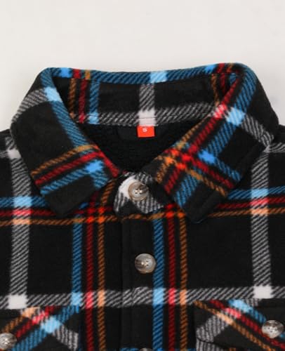 Image of ThCreasa Boys Sherpa Lined Plaid Button Shirt Jacket