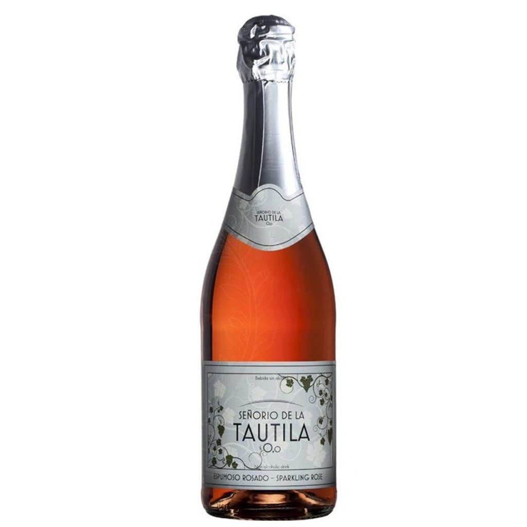 Senorio de la Tautila Espumoso Rosado 0.0% Non-Alcoholic Sparkling Rose Wine From Spain 750ml, Halal Certified and Vegan (1 Bottle)