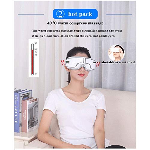 Masseur oculaire chauffant sans fil avec compression et vibration - 5