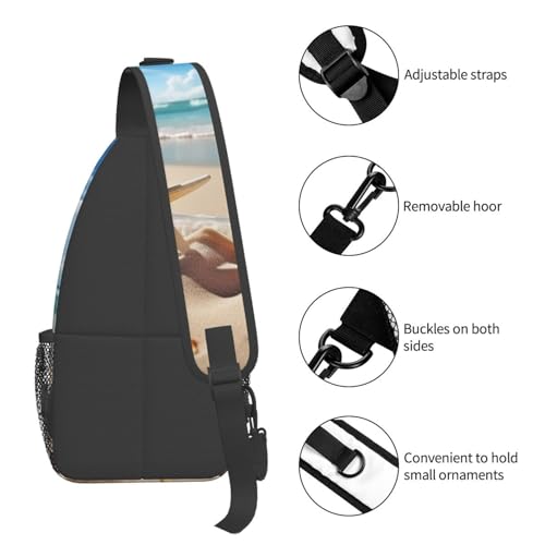 Bolso Sling para Hombre y Mujer, Negro, Un tamaño miniatura 4