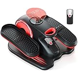 ミニ フィットネスバイク- ARTHOOT 電動式 デスク下 エリプティカルマシン 小型 健康器具 リモコン付き 高齢者向け 12段階速度調節可能 家庭用エリプティカルマシン (赤い)