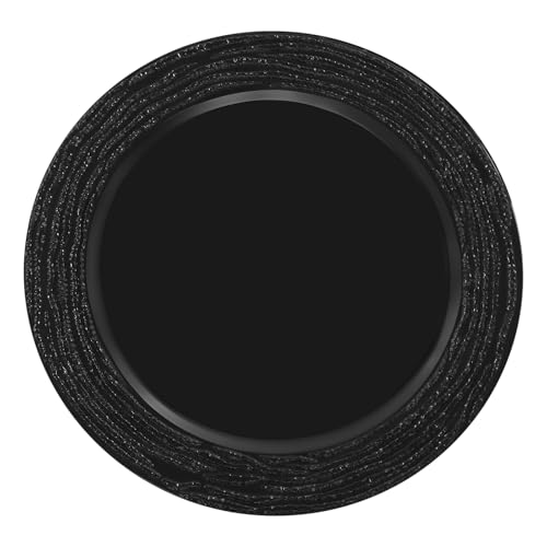 Set de 100 Platos Decorativos Redondos Negro 13 pulg miniatura 5
