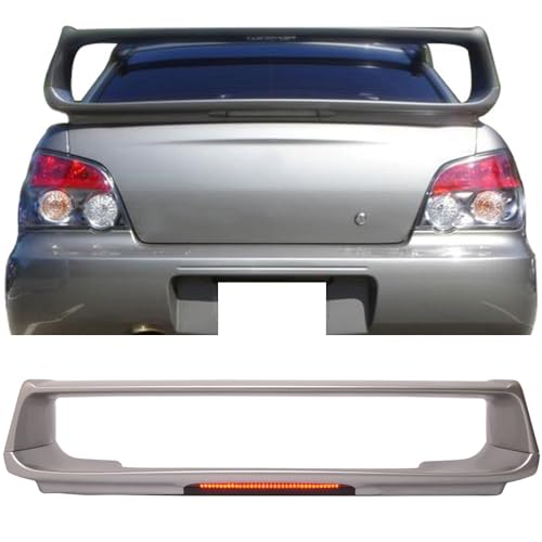 Fit 2002-2007 Subaru Impreza WRX Sedan Trunk Spoiler STI Style Painted #01G | IKON MOTORSPORTS with 3rd Brake LED Light Paint #01G Platinum Silver Metallic ABS Plastic Rear Trunk Lid Spoiler  product thumbnail 18