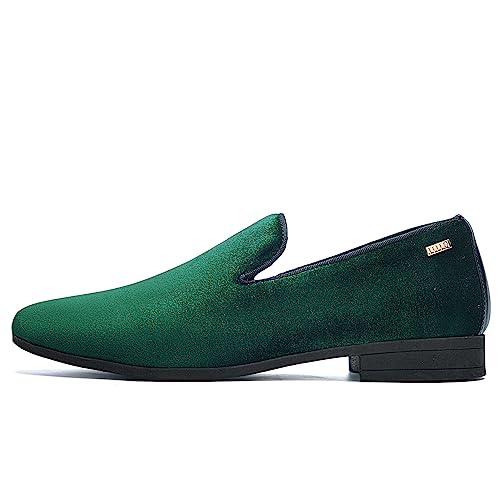 Image of UUBARIS Mens Velvet Loafers Slip-on Dress Shoes Fashion Style Driving Shoes Classic Tuxedo Shoes Casual Oxford Shoes