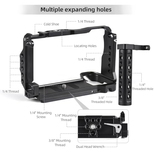 Image of Andoer Camera Stabilizer Cage for Sony A6700, Aluminum Alloy, Black, Camera-Accessories, CAMERA SUPPORT, Handheld /Tripod Mount