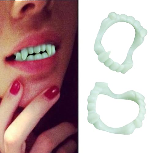 WeddHuis 4 Pcs Kostümheld Vampirgebiss Vampirzähne zum Aufstecken für Kinder - Halloween & Fasching & Karneval