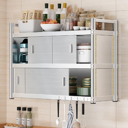 Estante de almacenamiento de cocina de acero inoxidable que ahorra espacio en la pared