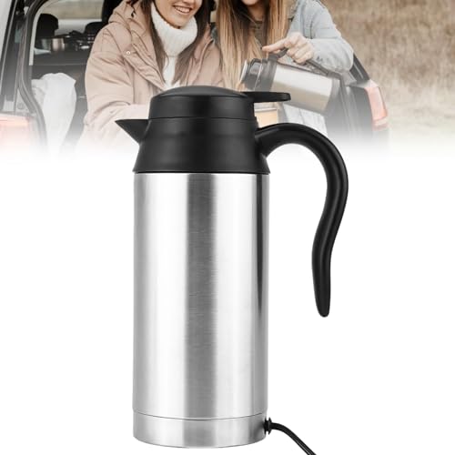 Tetera eléctrica portátil 750ml para auto 12V acero inoxidable miniatura 1