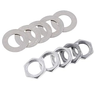 Lot de 5 écrous de prise jack en fer + rondelles de potentiomètre pour guitare électrique basse Argenté 8 mm - Les Beatles, Paul McCartney, John Lennon, RIngo Starr, George Harrison Lot de 5 écrous de prise jack en fer + rondelles de potentiomètre pour guitare électrique basse Argenté 8 mm – Image 3