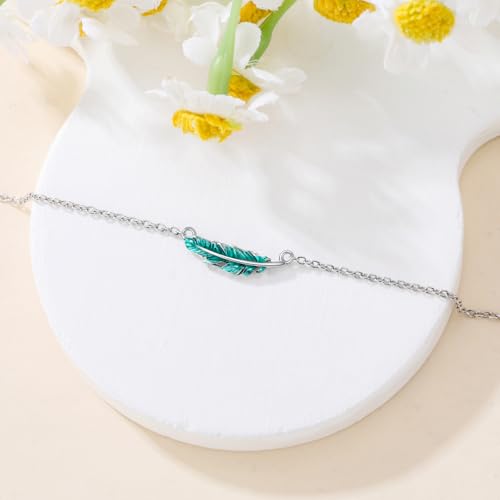 Image of 925 Sterling Silver Anklet Foot Bracelet with Crystal from Austria, Anklet Jewelry Gifts for Women 11 Inch Adjustable