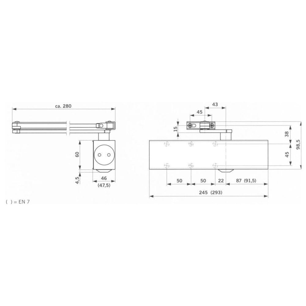 Dorma M127222 - Cierrapuertas sin brazo ts-83 plata