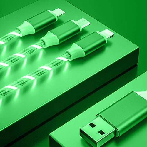 image for Le tide Multi 3 in 1 LED Flowing Shining Charger Cable Light Up Charge