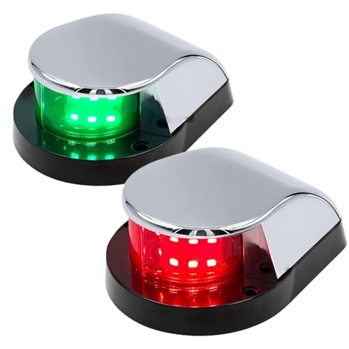 2Pcs Boat Navigation Lights Red & Green LED Marine Navigation Lights Replacement 12V Practical Plastic Boat Accessories Marine