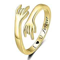 14k I love you forever hug ring