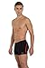Speedo Men's Endurance+ Polyester Solid Square Leg Swimsuit for Men (Black/Lava Red, 34) by Yogi Sports