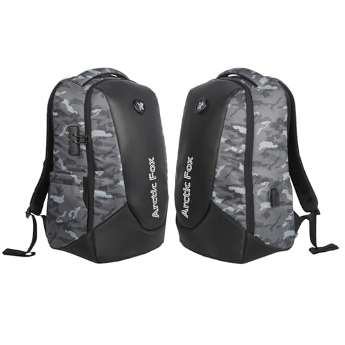 Image of Arctic Fox Ranger Anti-Theft Backpack with USB Charging Port | 35 Ltr Capacity | Multipurpose Backpack |Rain Cover | Number Lock | 15.5 Inch Laptop Backpack (Camo Grey)