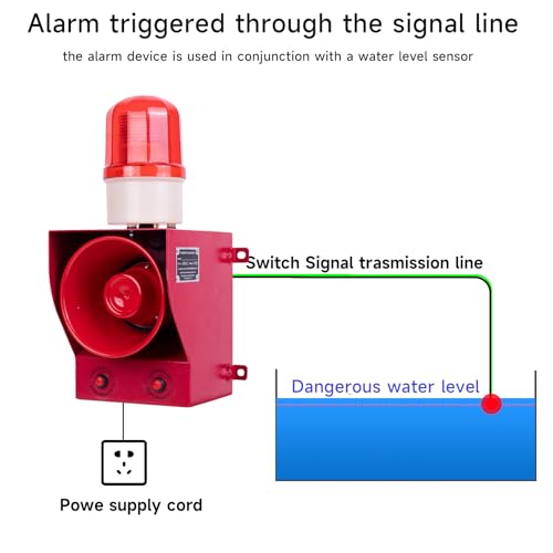 Y DIANS Outdoor Alarm Siren 130dB Adjustable Volume and Tone Waterproof Security Dry Contact Triggered Alarm for Sensor, Motion Detector, Entry Access Control, Relay or Control Panel DC12V