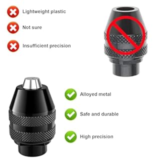 Okaywork 4486 Mandrino per Applicabile a per Dremel,mandrino sds,mandrino trapano mandrino per avvitatore mandrino a sgancio rapido per ricambio 1/32-1/8,mandrino a tre punte,accessori per trapano per