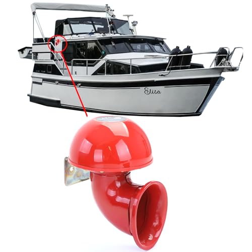 Bull Horn Bootsfanfare Hupe Nebelhorn Sound Rot 12 Volt 125db