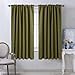 NICETOWN Bedroom Curtains Holiday Christmas Decor - (Olive Green) 52 inches x 63 inches, Double Panels, Thermal Insulated Rod Pocket/Back Tab Blackout Curtains for Window