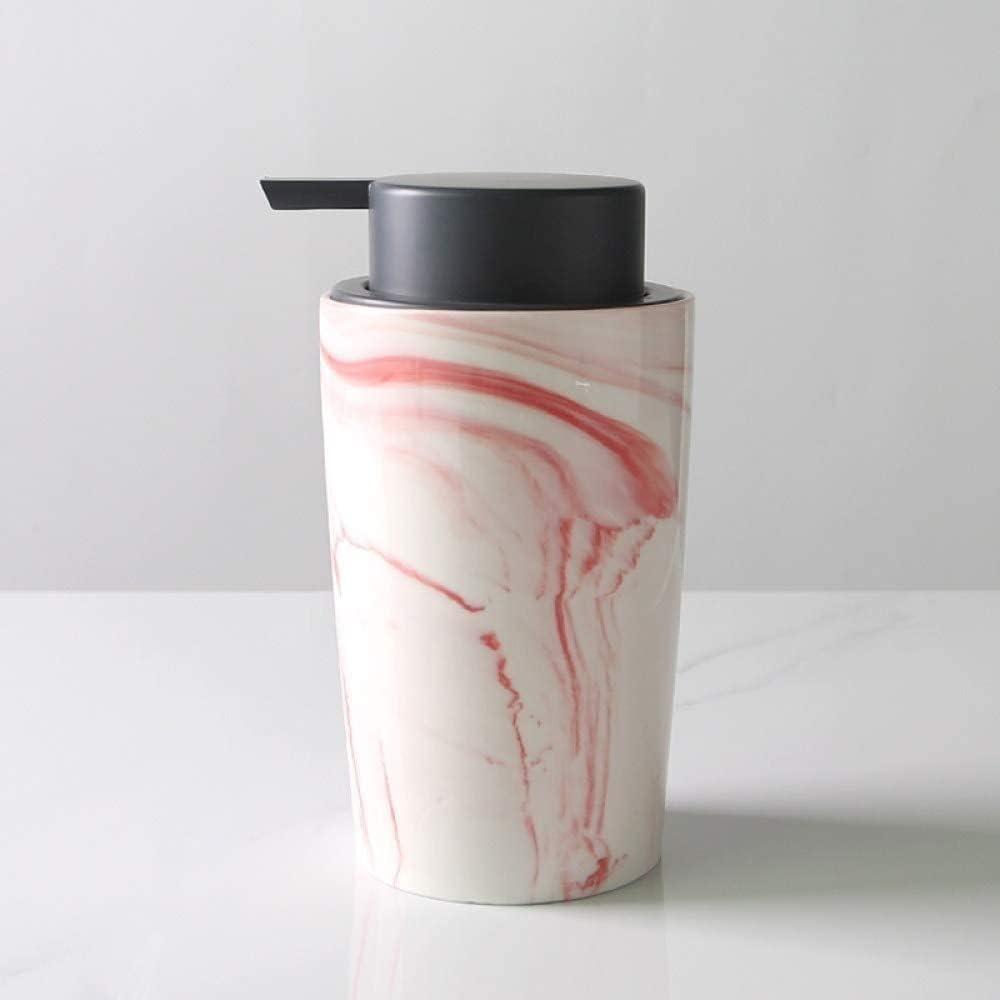 Ceramic Lotion Soap Dispenser with Pump for Bathroom and Kitchen Office Modern Grey Wide Mouth Marble Decorative