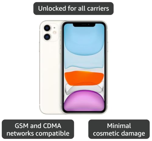 Image of Apple iPhone 11, US Version, 64GB, White - GSM Carriers (Renewed)