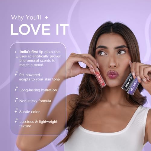 Image of BELLAVITA pH Adapting Lip Gloss 4ml | Glossy Finish | Hydrating & Non-sticky | Color Changing Based on pH | Strip Tease