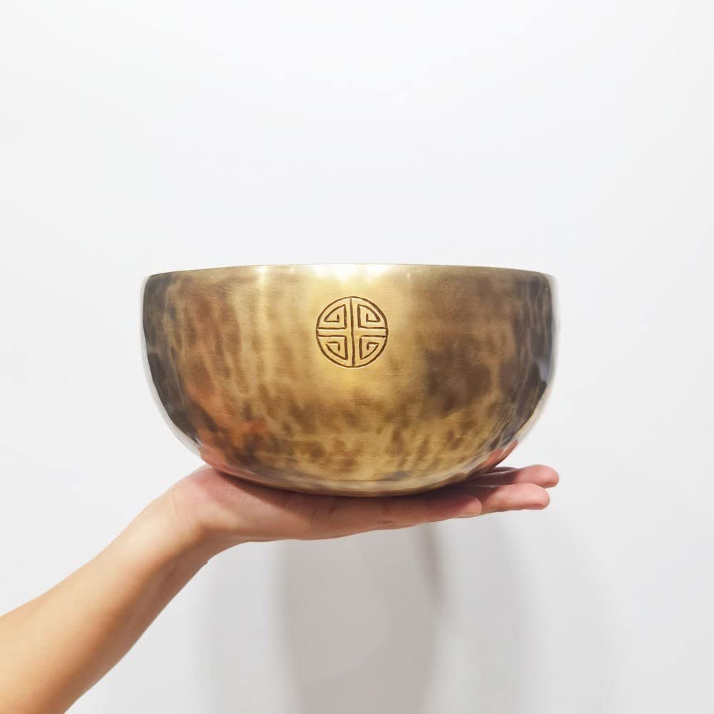 Campane tibetane, Campane tibetane, Campane tibetane per Meditazione, Design Antico, Adatte per Yoga, Meditazione, bilanciamento dei Chakra, Mantra Buddista Sacro dal Nepal (20 cm)