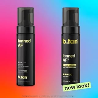 b.tan Dark Self Tanner Mousse | Get Tanned - Best, 1 Hour Express Sunless Tanning Foam, No Fake Tan Smell, Ultra Dark Bronzing Glow, Face & Body, Vegan, Cruelty Free, 6.7 Fl Oz